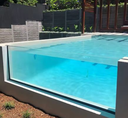 คุณภาพสูง Custom Size Outdoor Infinity Pool ผนังสระว่ายน้ําอะคริลิค สําหรับบ้านและการใช้งานทางการค้า